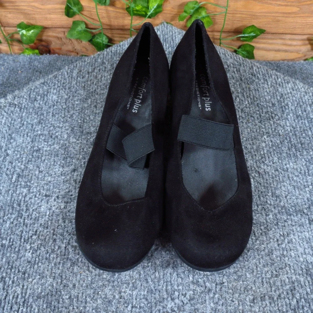 Comfort Plus by Predictions Women Mary Jane Wedge Size 5.5 Work Office Black